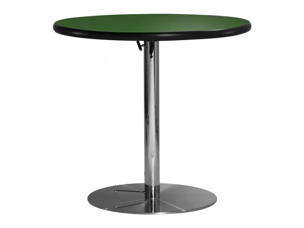 CECA-026 | 30" Round Cafe Table w/ Green Top and Hydraulic Base -- Trade Show Furniture Rental