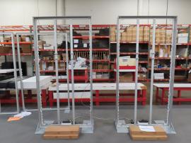 (2) Double-sided SuperNova Lightbox Monitor Stands with Monitor Mounts (96" H x 48" W). Shown w/o SEG Fabric Graphics -- View 2